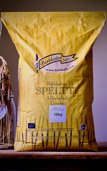 Birkkalan luomu isot speltti hiutaleet 15kg säkki.