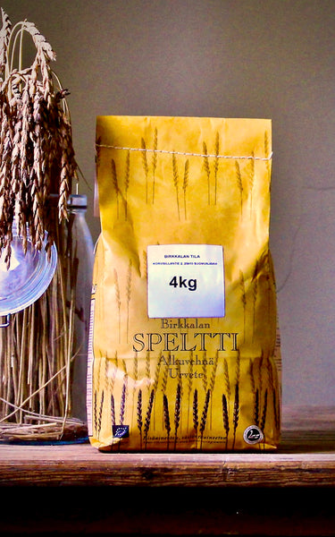 Birkkalan luomu speltti jyvä 4kg säkki.