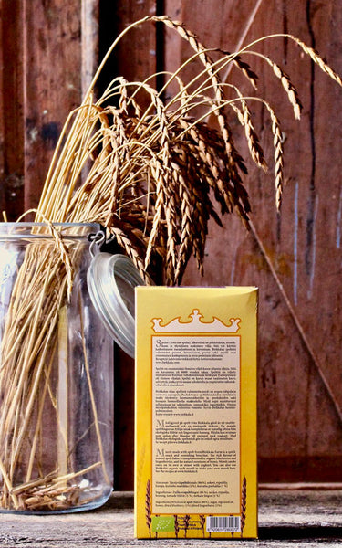 Birkkalan luomu speltti marja mysli 400g pakkaus takaosa.